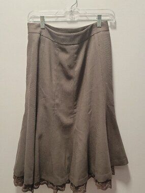 wool ann taylor lotft skirt - size 4 - damaged with holes - wool loftt,brown,up